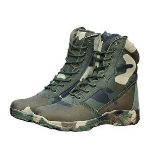 Hot Sale Customize Outdoor Waterproof Woodland Camouflage Tactical Boots  Jungle Boots For men tactical boots black