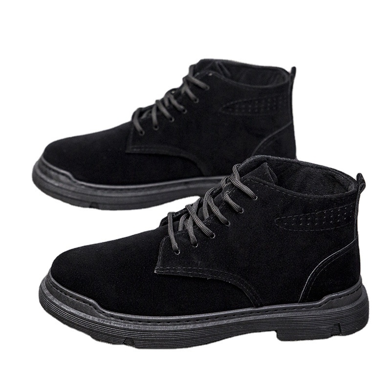 Factory Price Wholesale Classic  Design Black  slip-on/slip on Martin Boots For Men Shoes