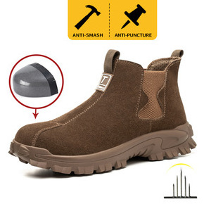 industrial steel toe shoes work boots for men composite toe leather waterproof man safety