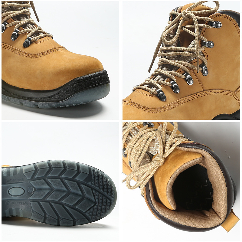 Leather Basic Work Men Steel Toe and anti slilp Safety Shoes for men caterpillar