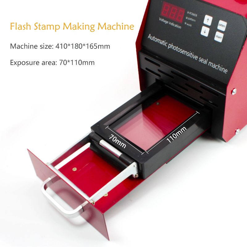 Fully automatic factory red rubber digital photosensitive seal flash stamp making machine