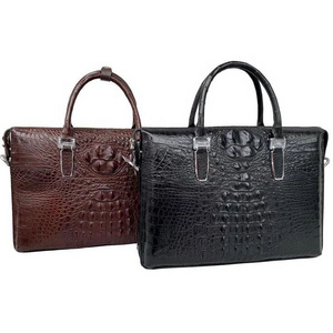 Fashion Crocodile Pattern Genuine Leather Men's Briefcase Business Office Laptop Handbag Casual Bags