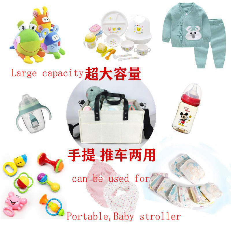 High capacity Custom fashion baby diaper bag custom baby bed diaper hanging storage bag crib organizer