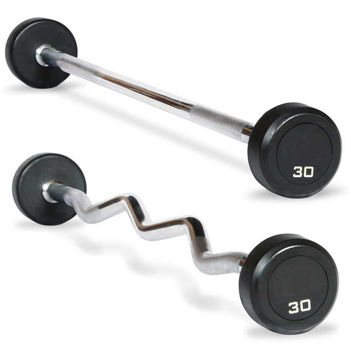 Hot Sales rubber encased solid barbell for promotion