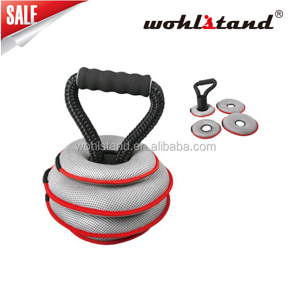 New adjustable soft kettlebell with plastic handle