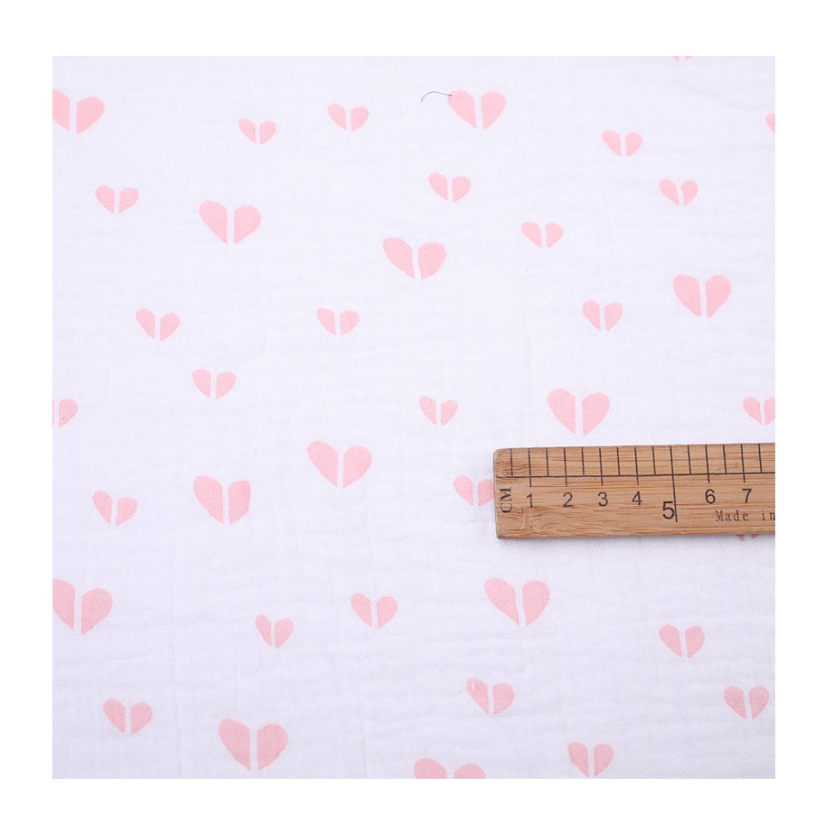 wholesale custom cotton bamboo muslin fabric baby printed white double gauze cheap print 100 cotton muslin fabric for baby