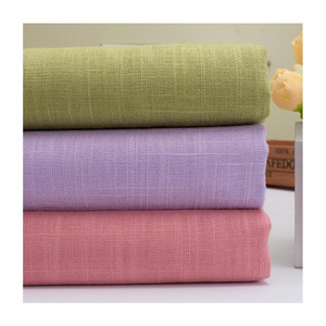 Colorful Linen Rayon Slub Bamboo Solid Dyed Fabric Viscose for Shirt Skirt Dress Fabric