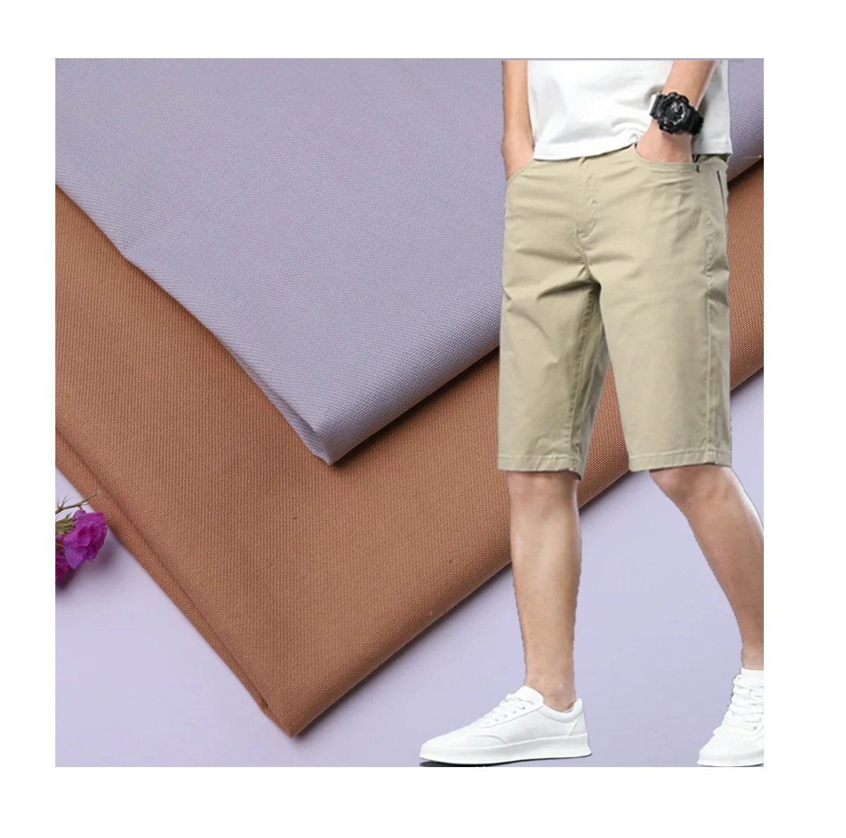 240gsm cotton elastane fabric peach finish 97 cotton 3 spandex fabric cotton twill chino pant fabric