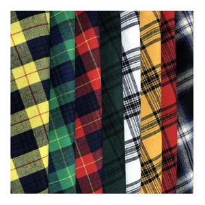 cotton tartan plaid yarn dyed flannel fabric Popular men/women shirt fabric