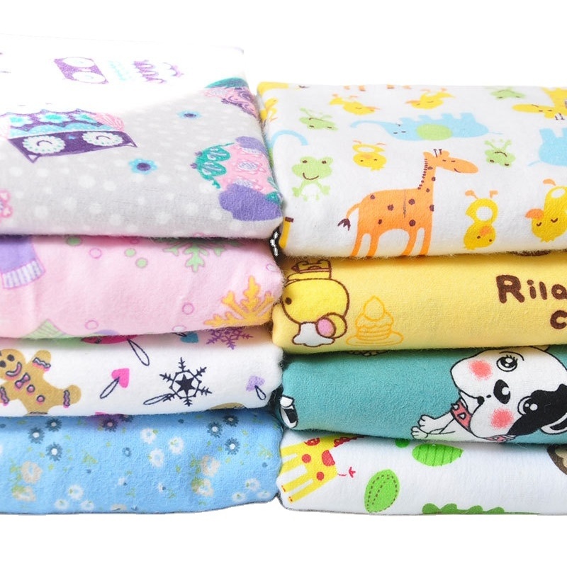 100 Cotton Polyester Baby Printed Soft Plush Brushed Fleece Blanket cotton Flannel Fabric