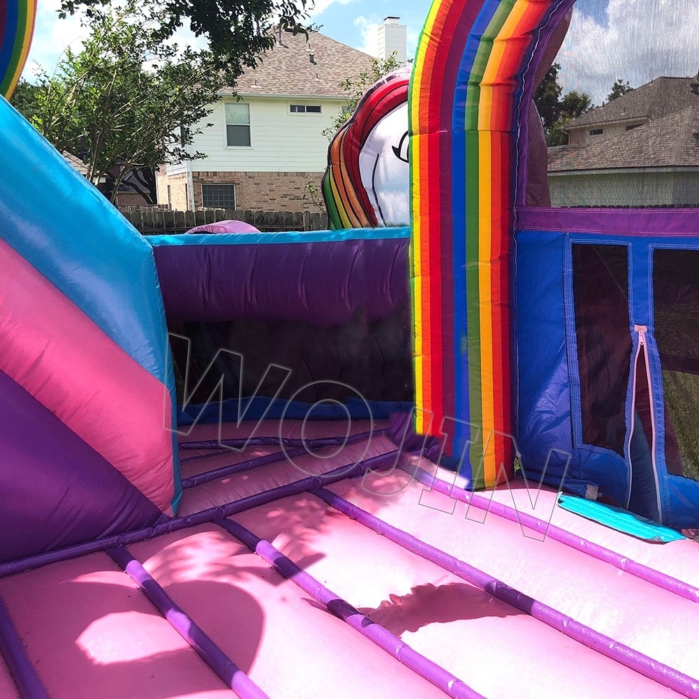 most popular unicorn inflatable bouncer house combo jumping castle bouncy slides for sale