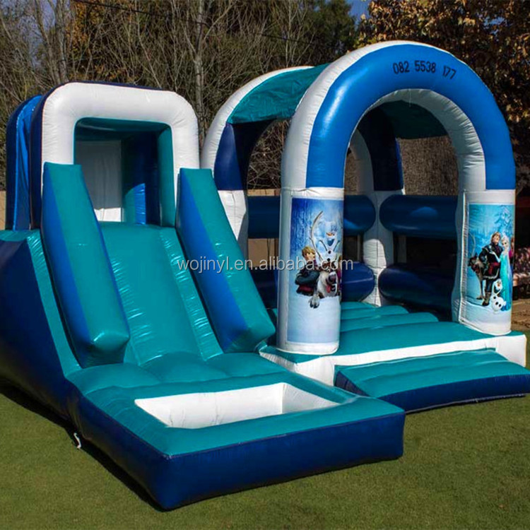 Manufacturer sell  wholesale kids outdoor multifunction inflatable bouncer castle with slide and pool can put water or seaball