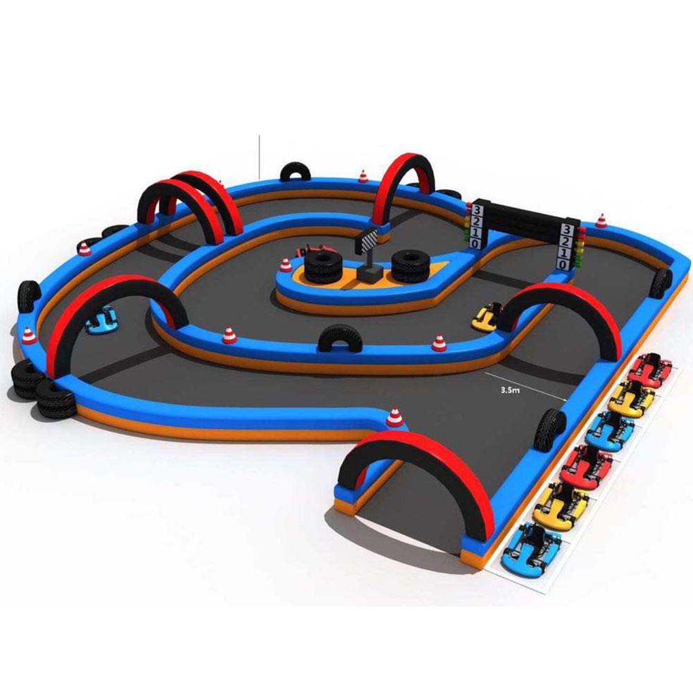 high quality inflatable karting track outdoor sport games inflatable racing