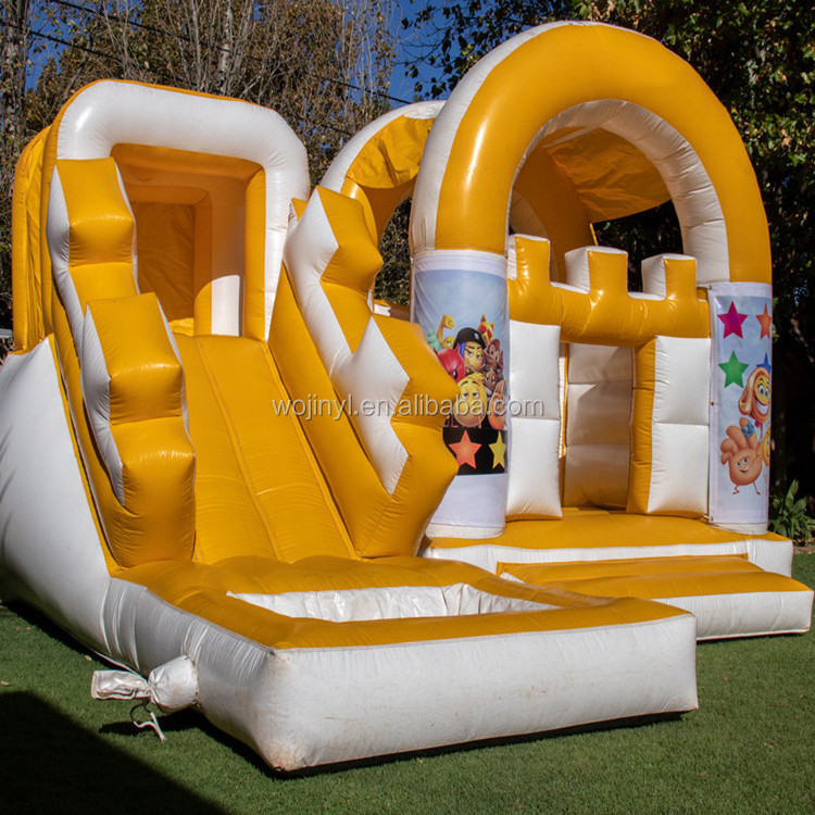 Manufacturer sell  wholesale kids outdoor multifunction inflatable bouncer castle with slide and pool can put water or seaball