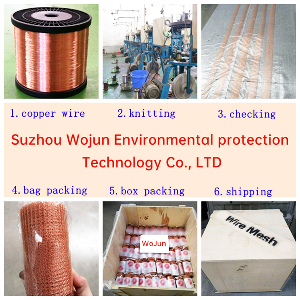 WOJUN Knitted Copper Mesh Roll Double Layer Copper Fabric Wool Hole Rat Rodent Control Copper Wire Mesh