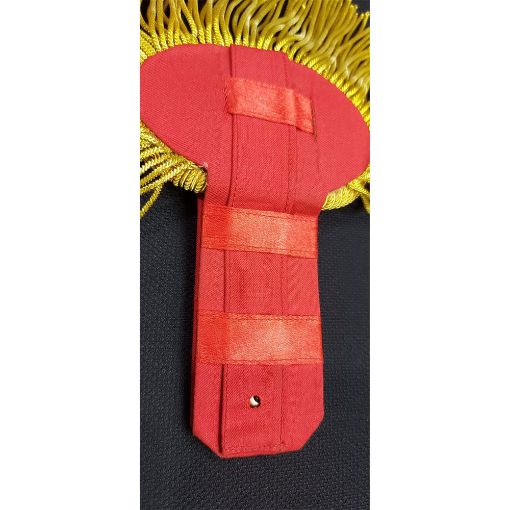 2024 Epaulette Marching Band Shoulder Boards with Fringe in Silk Backing with hook for hanging the Shoulder