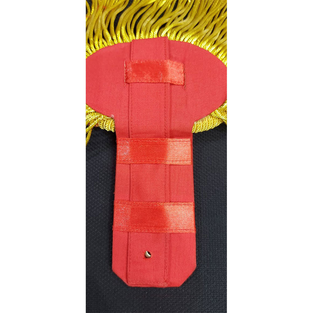 2024 Epaulette Marching Band Shoulder Boards with Fringe in Silk Backing with hook for hanging the Shoulder