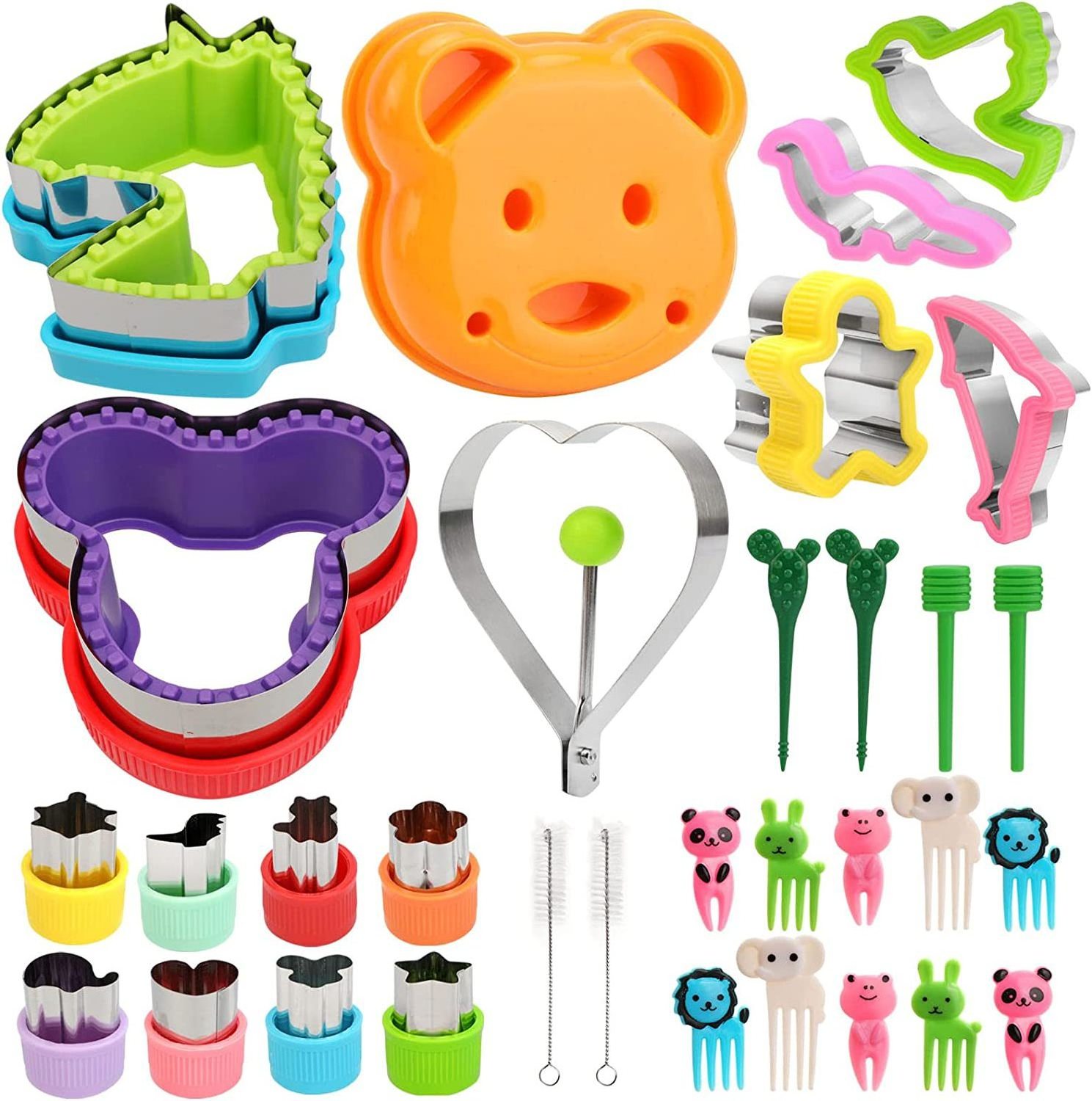 DIY Bread Cookie Cutters children's Sandwich Cutter and Sealer Set with Mini Vegetable Fruit Cutter for Kids Lunch Bento Box