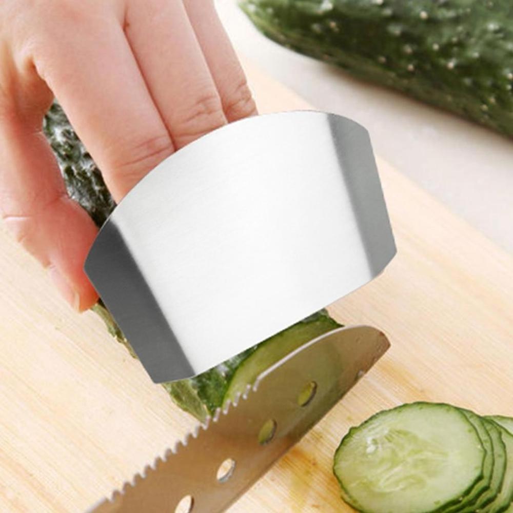 kitchen gadgets 2019 safe cutting Stainless Steel Finger Protector Guard for fruit vegetable cutting