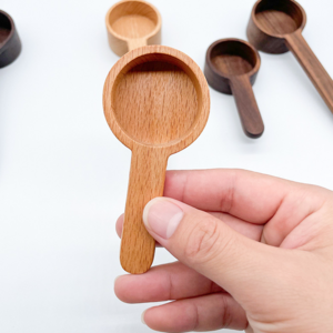 Home Kitchen Accessories beech Wooden Coffee Spoons reusable coffee bean tea  mini Measuring spoon for Ground Beans or tea