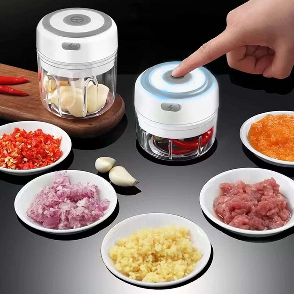 Powerful Electric Onion and garlic Chopper mini Garlic press for Mashing Onion, Garlic, Chili, Peppers, Nut