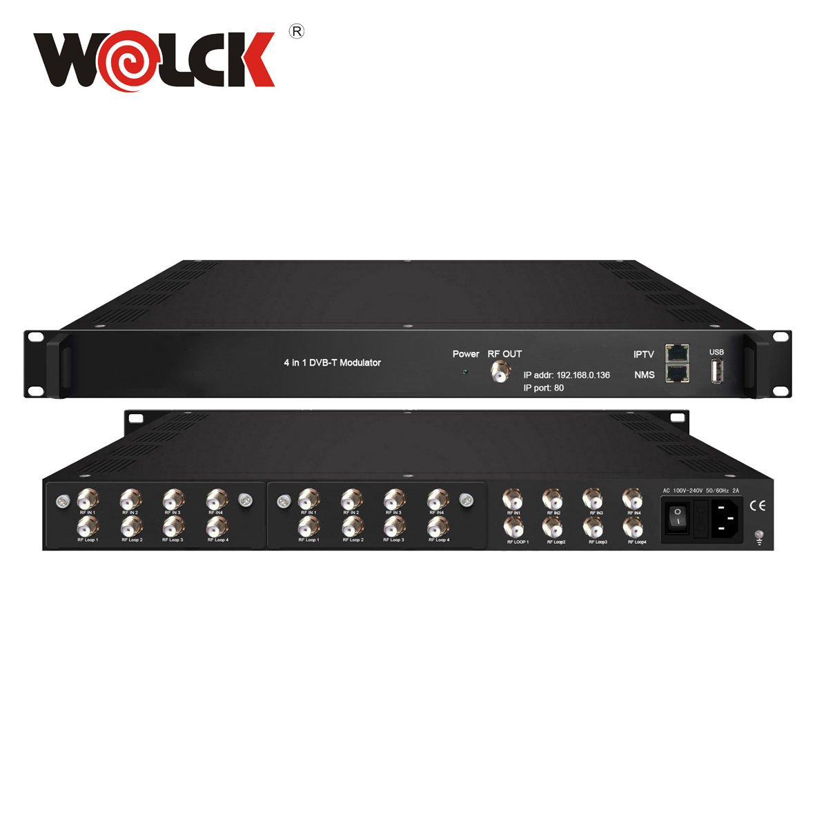 24 Channels satellite tuners to RF modulator 4 in 1 DVB-T Modulator