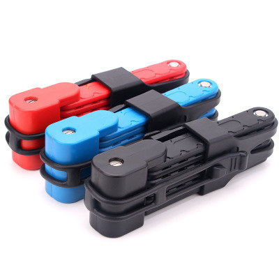 Heavy Duty Anti Theft Folding Lock Compact Steel Bicycle Lock for E Bike Scooter Motorcycle Professional Strong Chain Lock