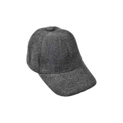 Unisex Gray Wool Blend Baseball Cap Square Sport Hat for Travel Sports Ski Parties Warm Winter Men's Baseball Cap