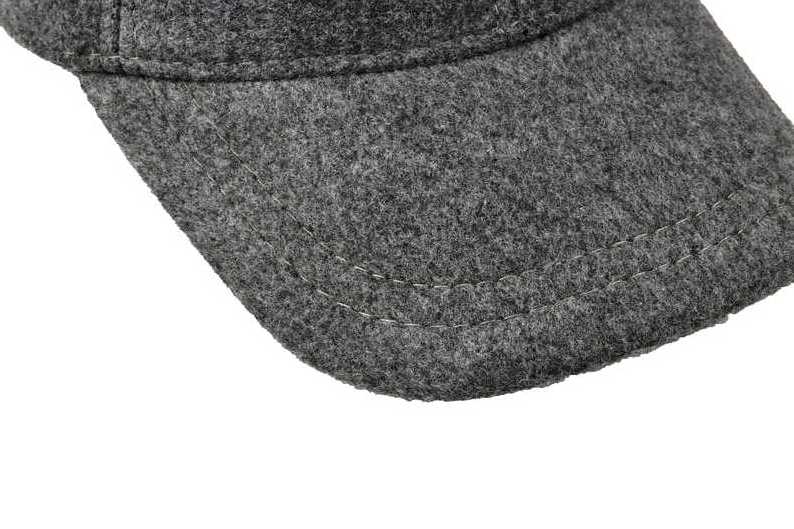 Unisex Gray Wool Blend Baseball Cap Square Sport Hat for Travel Sports Ski Parties Warm Winter Men's Baseball Cap