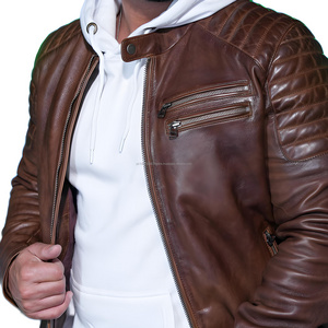 men's leather jacket high quality original cowhide and sheepskin and full grain leather jacket