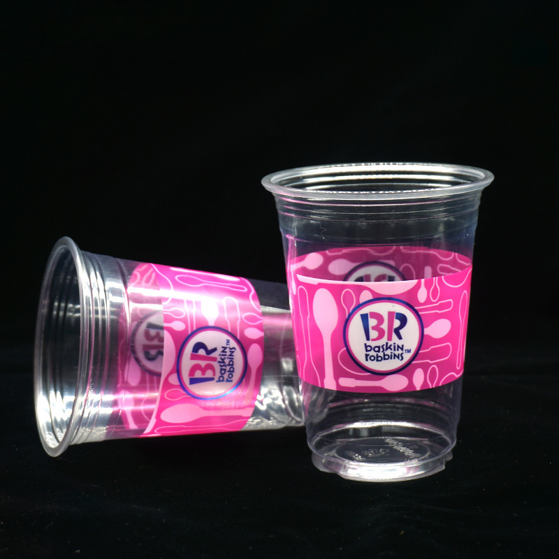 15oz 435ml drinking cup disposable transparent clear promotional shaker plastic cup with ball cover