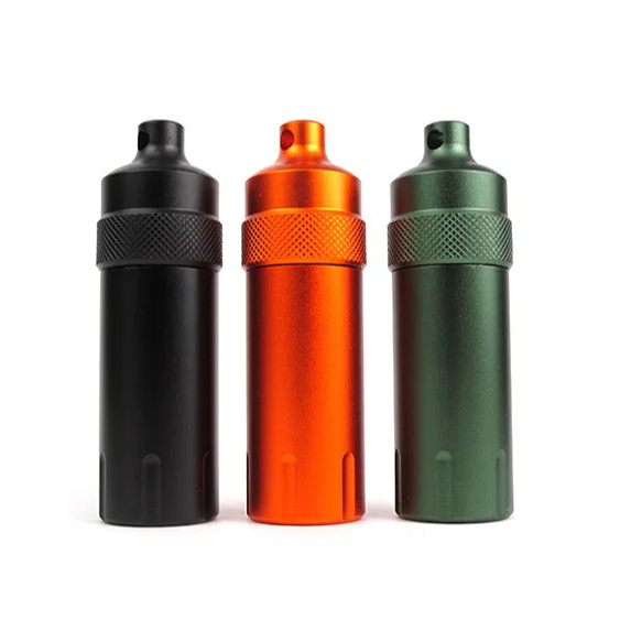 Spike EDC waterproof CNC Container capsule dry pill seal box storage trunk bottle