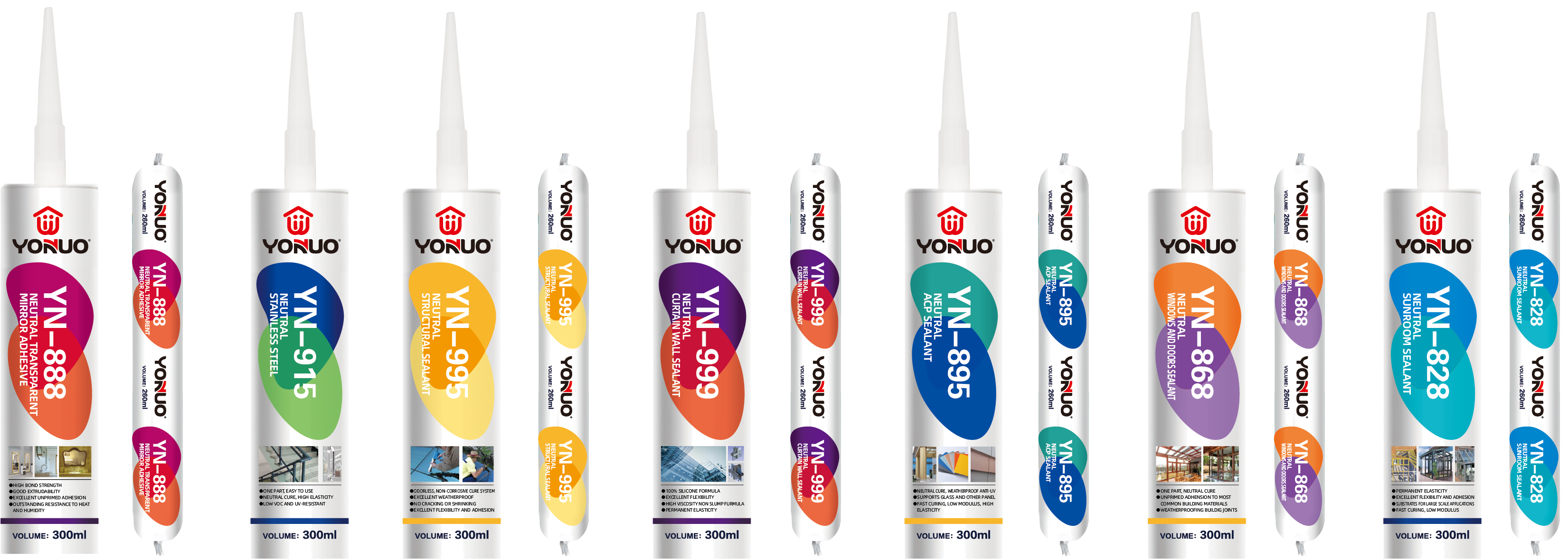 340ml 300ml 280ml Tubes Adhesives Neutral Gp Pu Acrylic Concrete Sealer Silicone Sealant