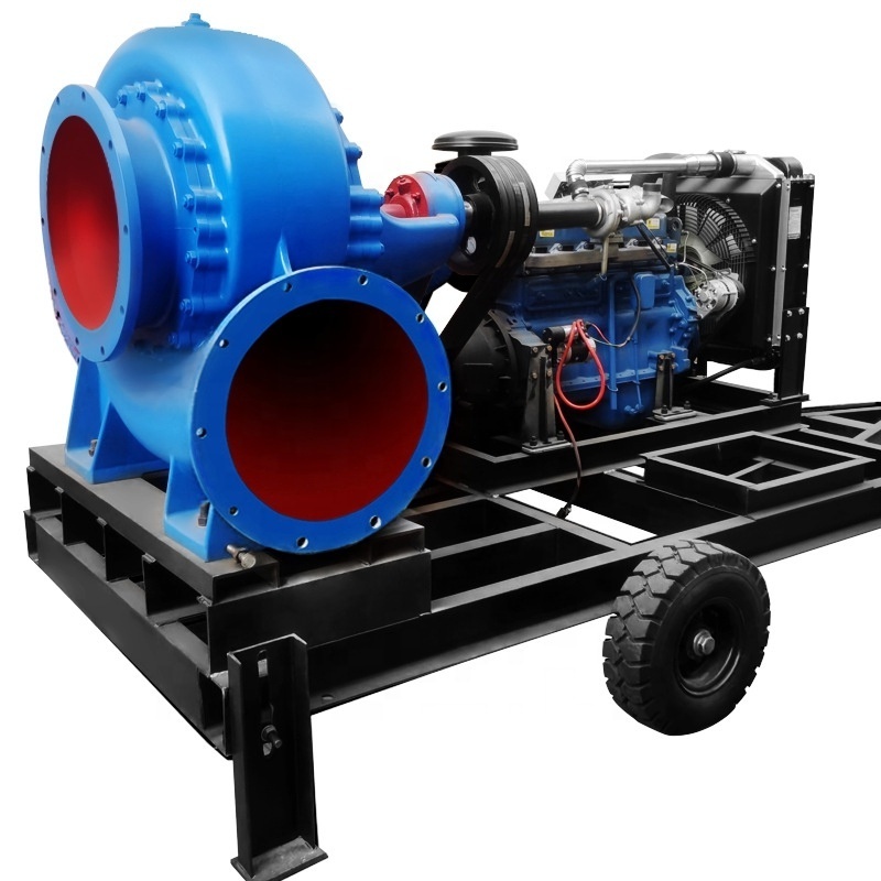 HW series belt pulley driven mixed flow water pump