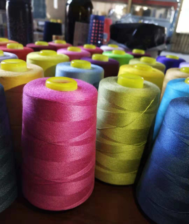 Factory price Dyed 20/2 4000 meters/cone sewing thread 100% polyester spinning yarn spun stock yarn lot 20s