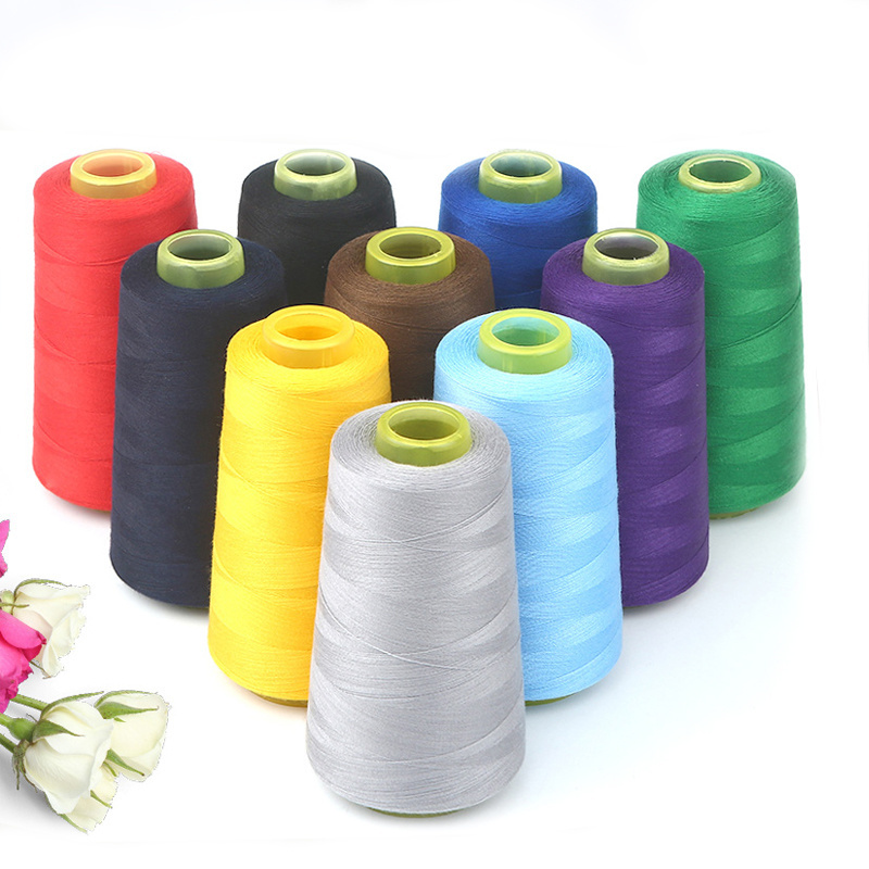 Factory price Dyed 20/2 4000 meters/cone sewing thread 100% polyester spinning yarn spun stock yarn lot 20s