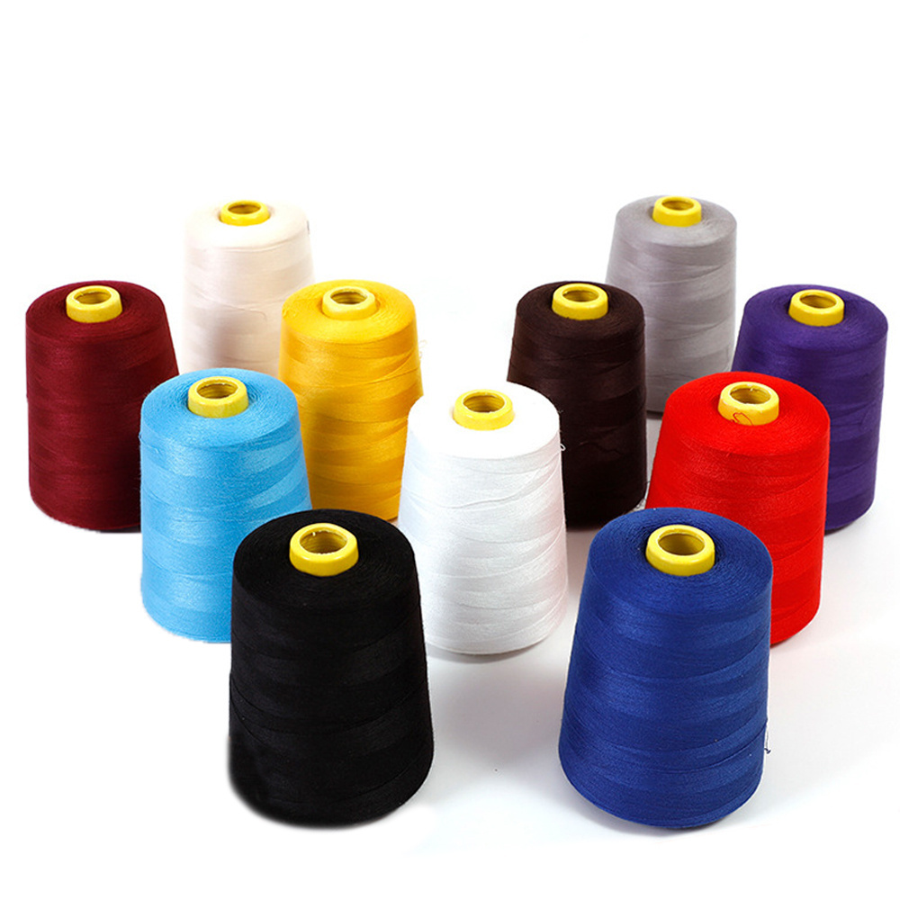 Factory price Dyed 20/2 4000 meters/cone sewing thread 100% polyester spinning yarn spun stock yarn lot 20s