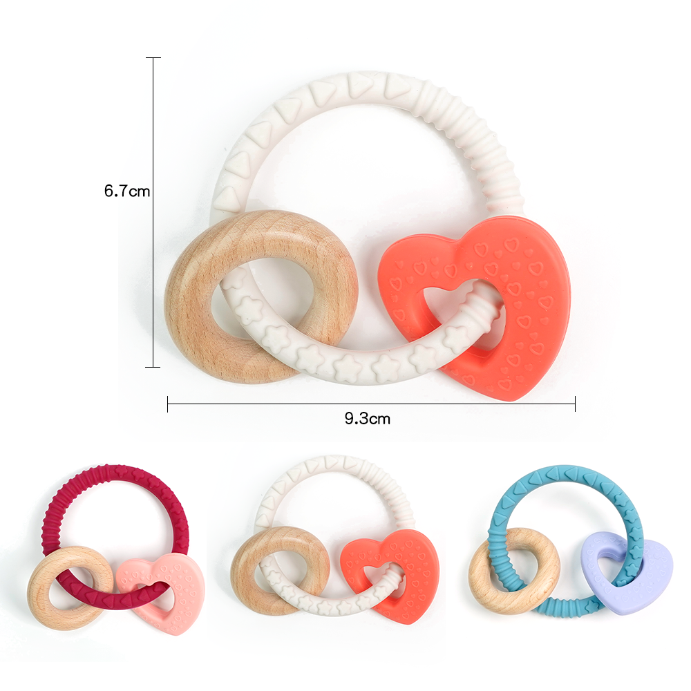 Hot Selling Can be Custom Color  Baby Nursing Bracelets Wooden Teether Silicone Beads Teething  Toys Baby Teether