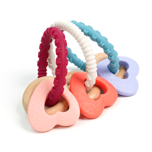 Hot Selling Can be Custom Color  Baby Nursing Bracelets Wooden Teether Silicone Beads Teething  Toys Baby Teether