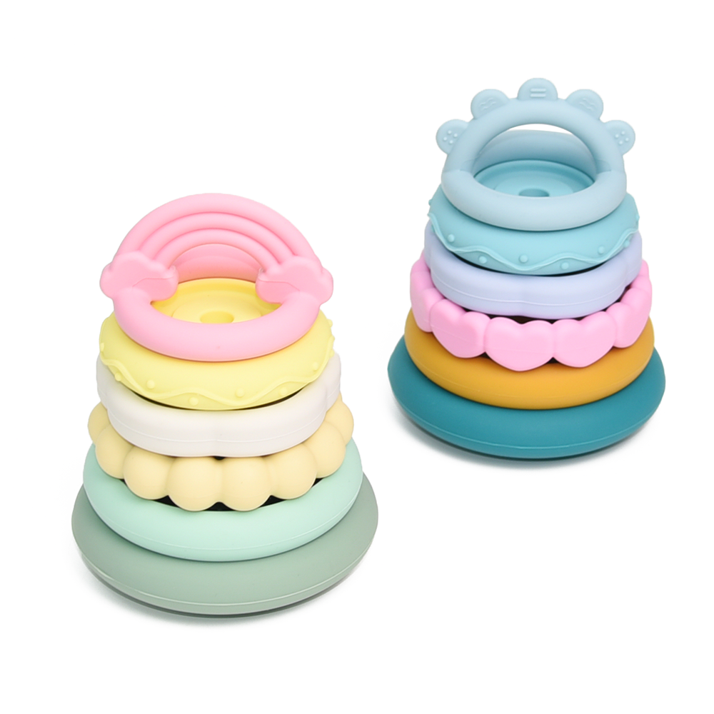 Baby 6-12 Months Baby Rainbow Tower Ring Early Education Educational Toy For Young Children