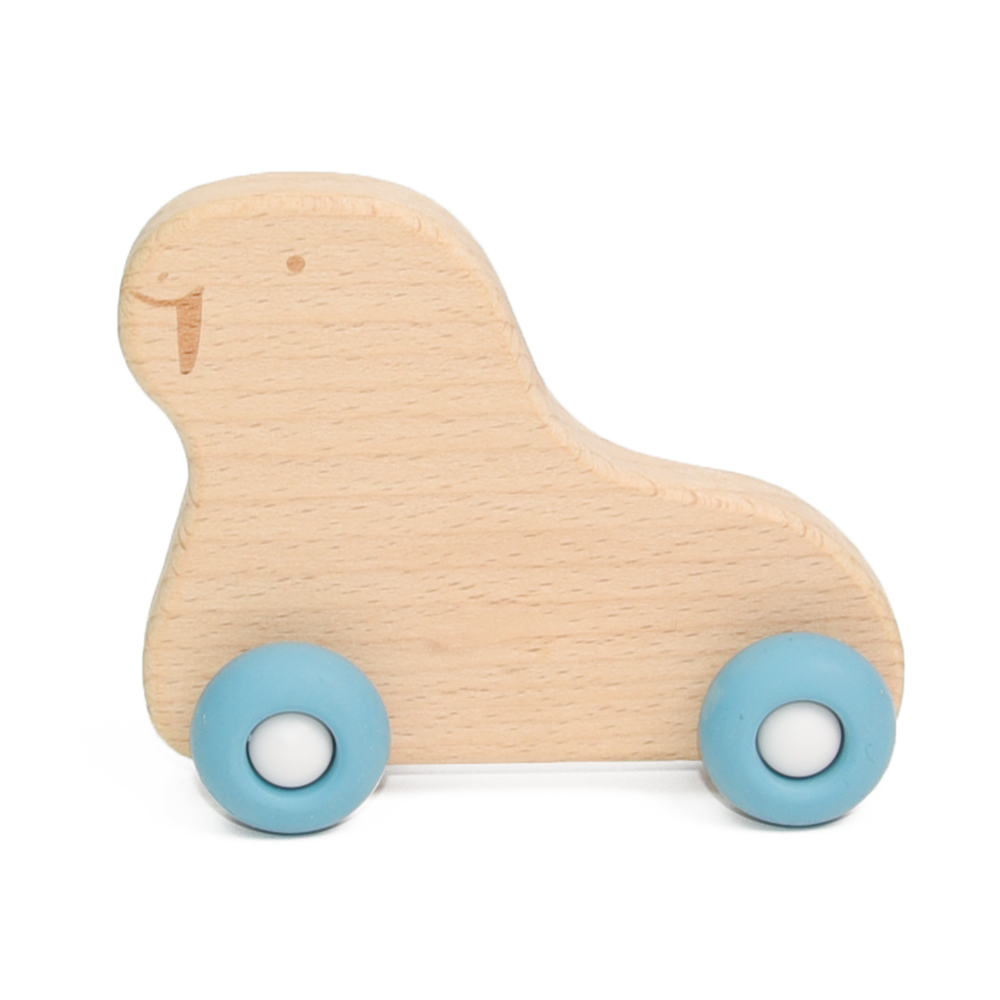 Best Baby Toys Food Grade Silicone BPA Free Walrus Style Wooden Car Toys All Ages Kids Educational Toys For Wholesale