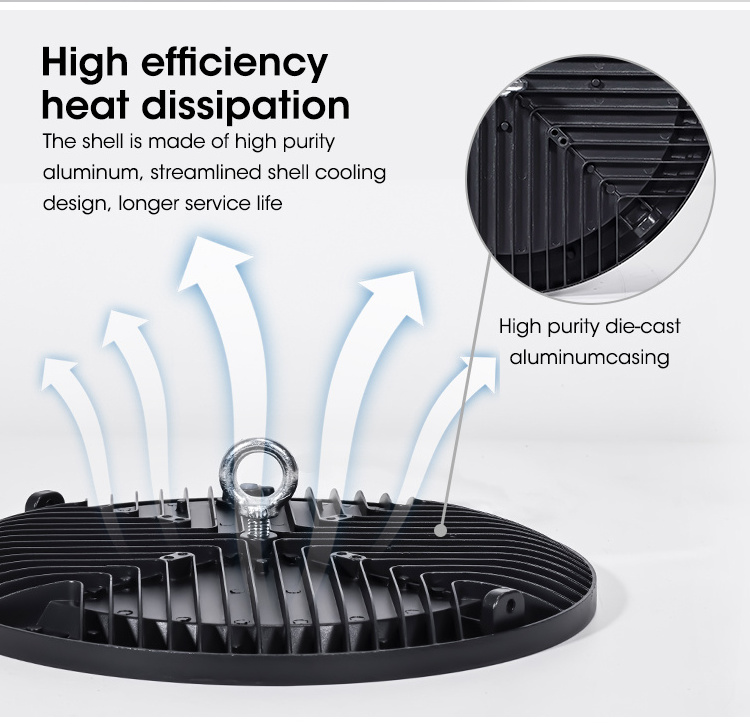 OEM Highbay Commercial Industrial Lighting Supermarket Workshop UFO LED high bay light 100w 150w 200w