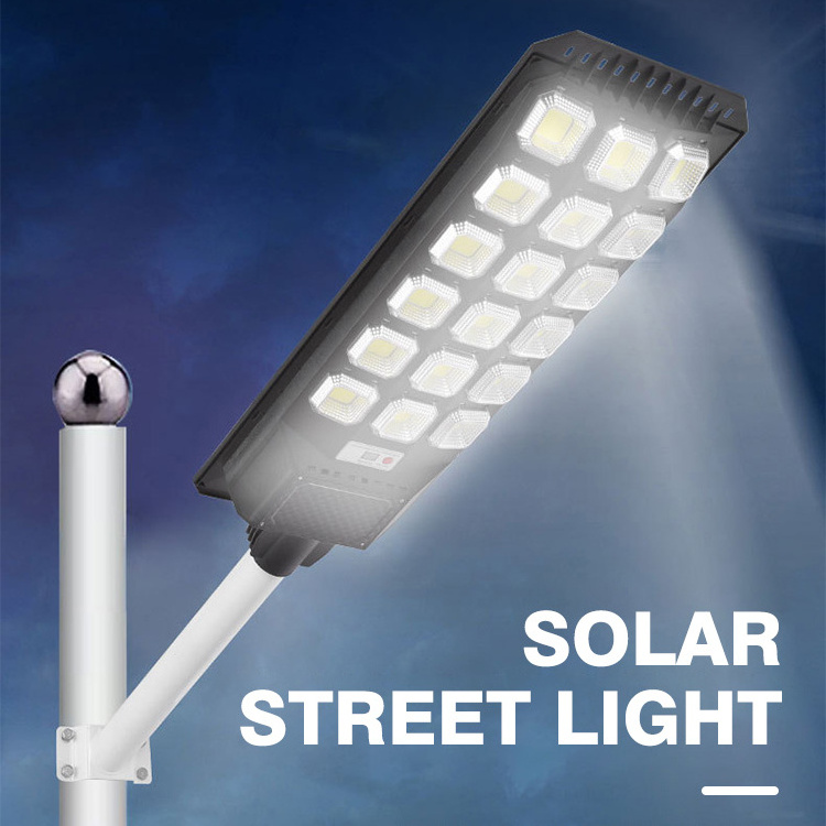 StreetLight lamp ABS plastic high Power Integrated outdoor ip67 ip65 all in one led solar street light with pole