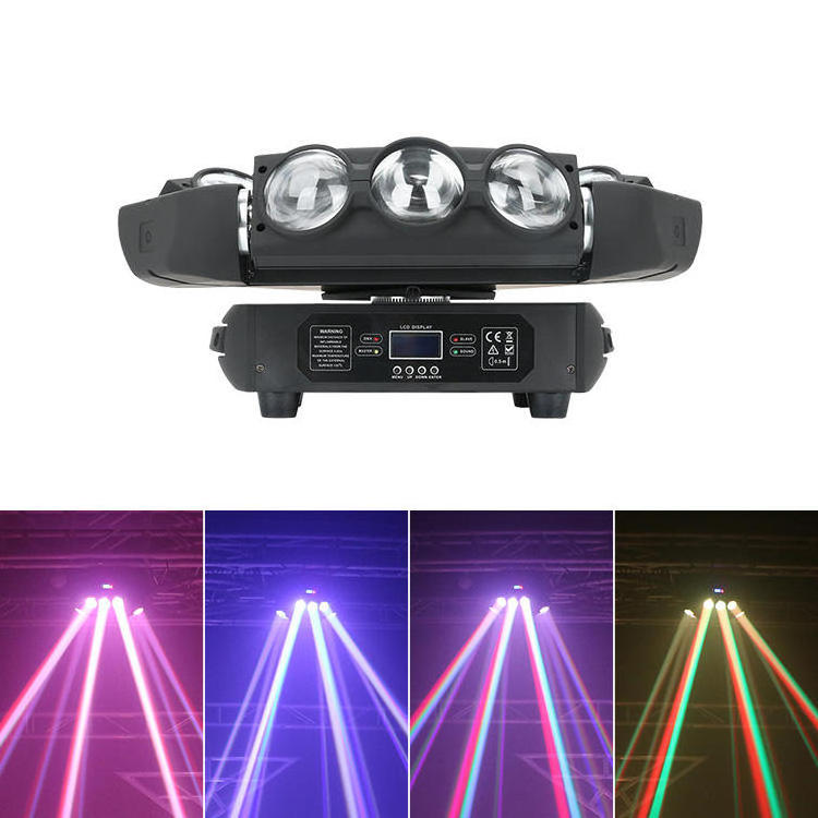 Stage lighting equip laser 3w*9pcs beam Triangle 4 in 1 RGBW 9 head laser led moving head light