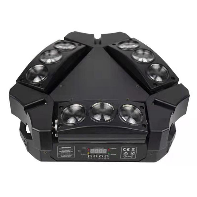 Stage lighting equip laser 3w*9pcs beam Triangle 4 in 1 RGBW 9 head laser led moving head light