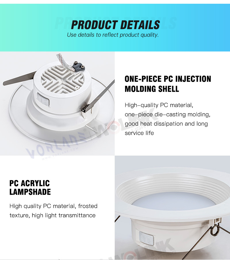 Recessed Lighting One Piece conceal light pot light Embeded 3 4 5 6 inch led downlight 9w 12w