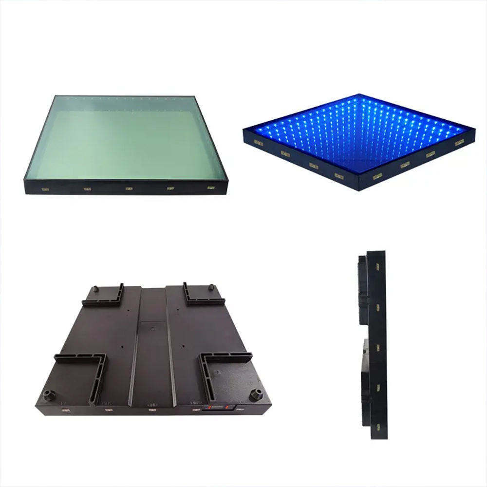 Starlight music color rgb changing glass tile block panels led display screen dance floor for wedding party