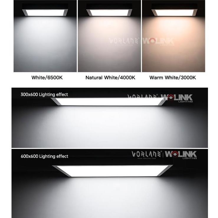 Customized 595x595 backlit led panellight Ceiling square 2x4 1x4 surface mount led flat panel light