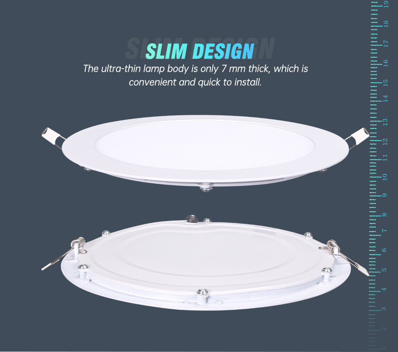 Surface Mounted Indoor Square Round 6w 12w 18w 24w Smd Commercial Ceiling Led Slim Panel Light