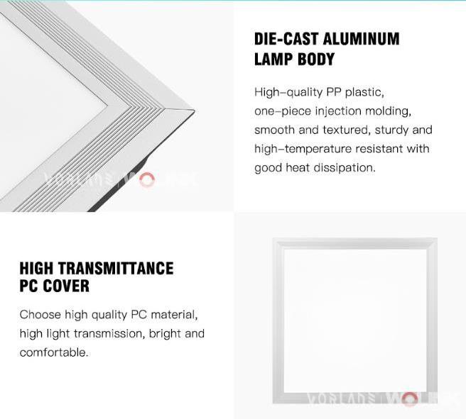 Low energy cost ultra thin mounted 600x600 60*60 square indoor light 5000k wafer flat led panel ceiling lighting